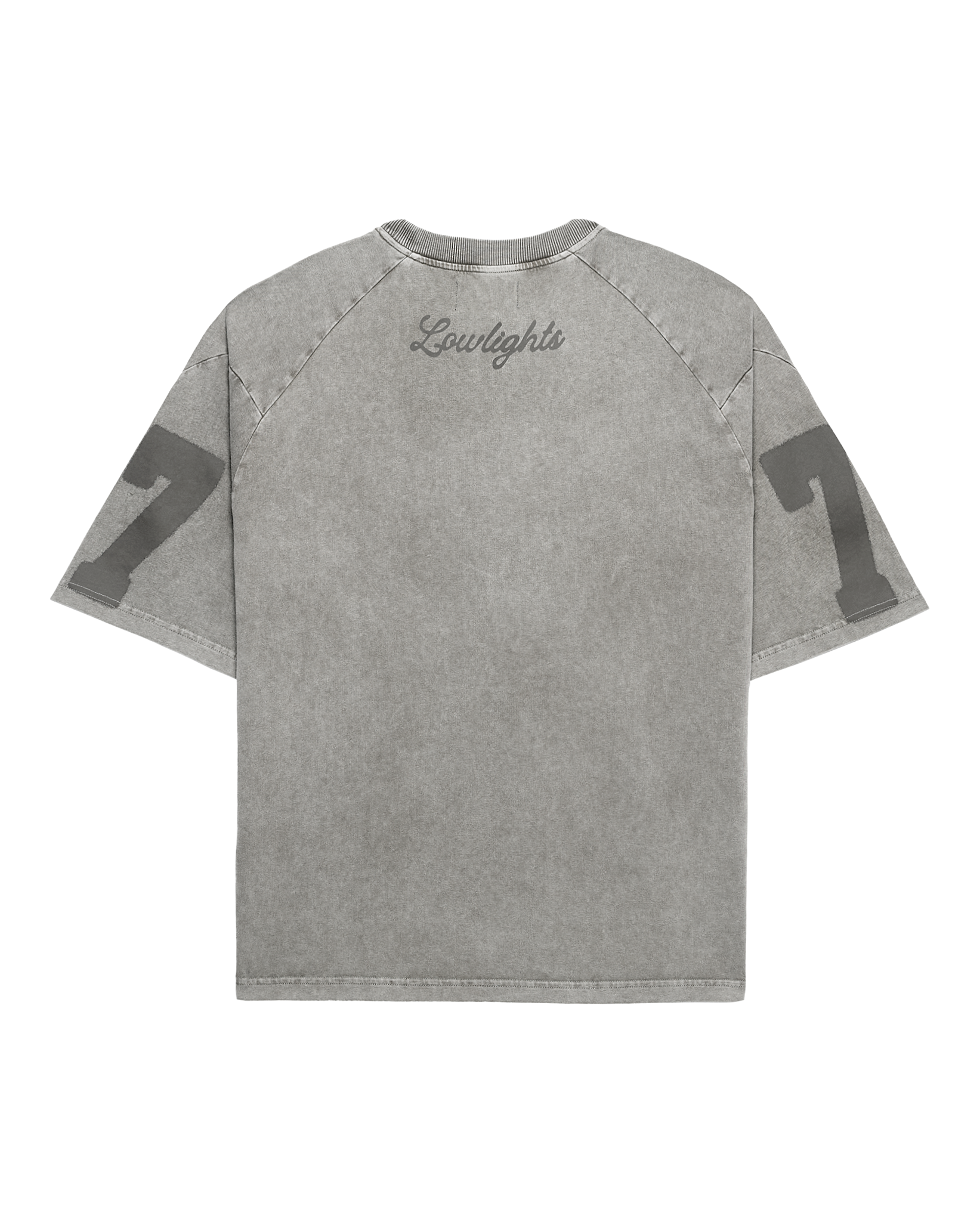 7eventy 7even raglan t-shirt dark shadow acid wash
