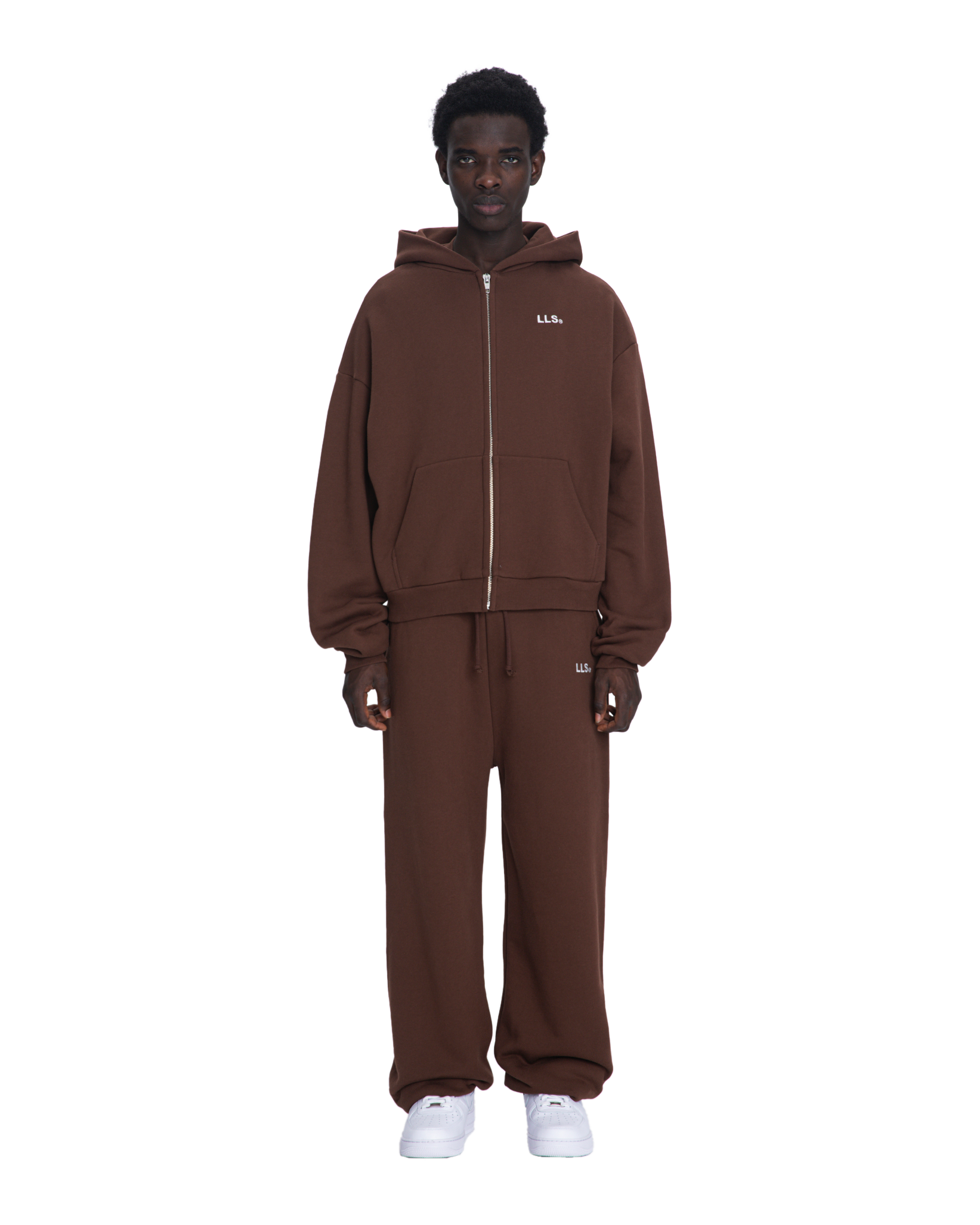 Lmnts zip hoodie brown