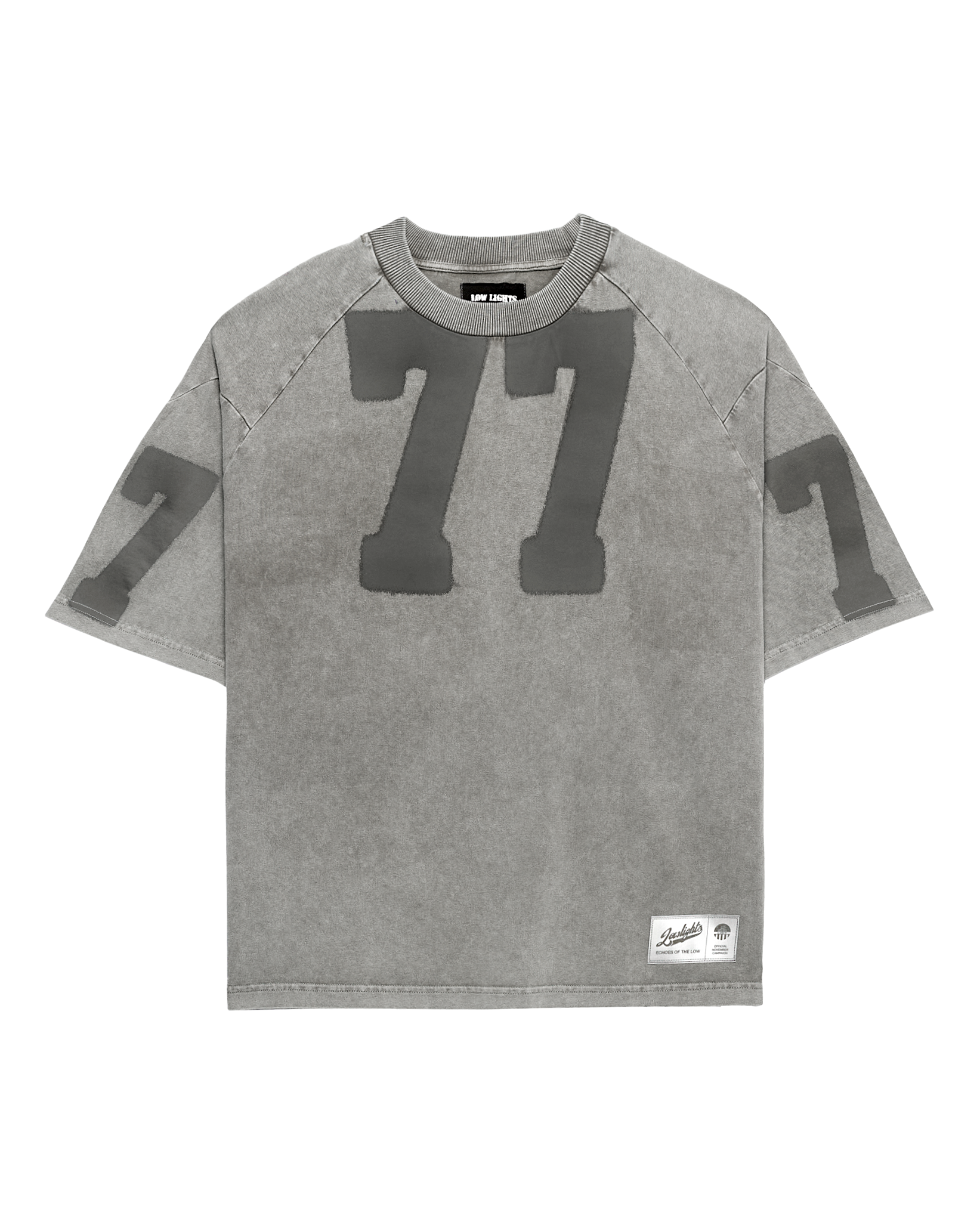 7eventy 7even raglan t-shirt dark shadow acid wash