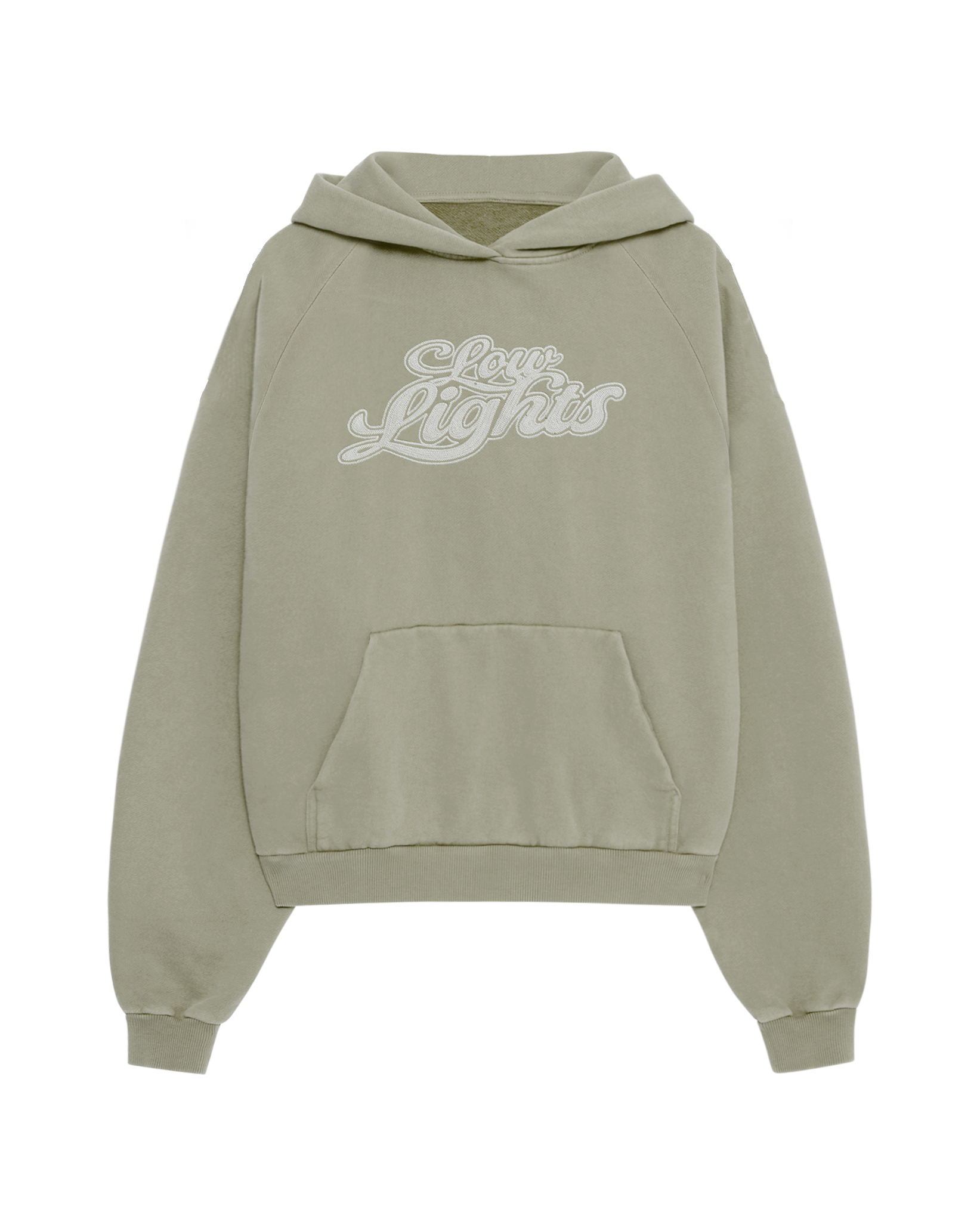 Mirage raglan hoodie taupe acid wash