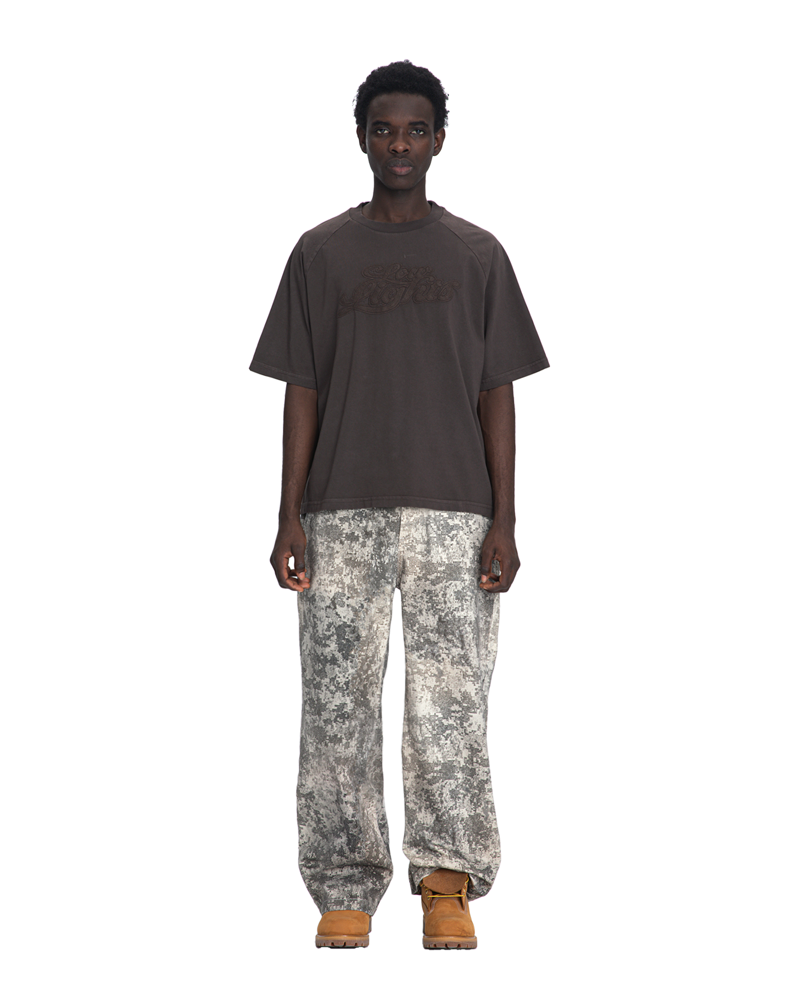 Mirage raglan tee taupe acid wash